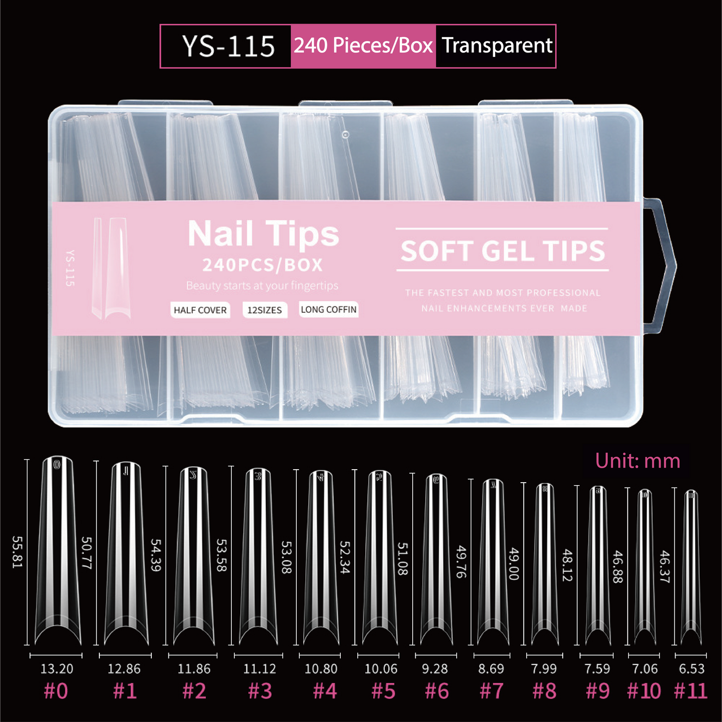 Soft Gel Nail Tips - Long Size