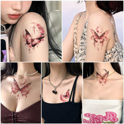 Pink Moon Tattoo Sticker | Temporary
