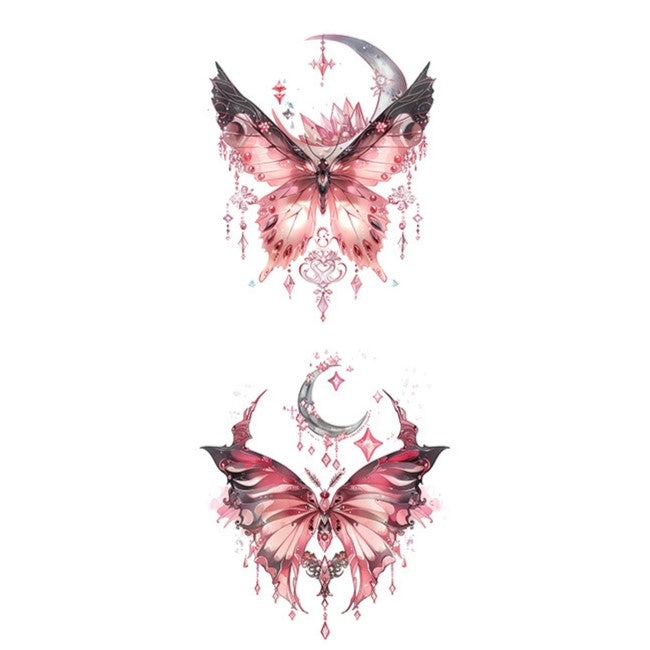 Pink Moon Tattoo Sticker | Temporary