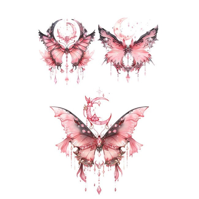 Pink Moon Tattoo Sticker | Temporary