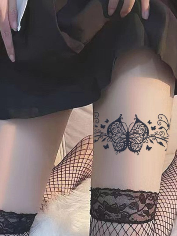 Lace & Butterfly Tattoo Sticker | Herbal