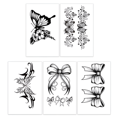 Lace & Butterfly Tattoo Sticker | Herbal