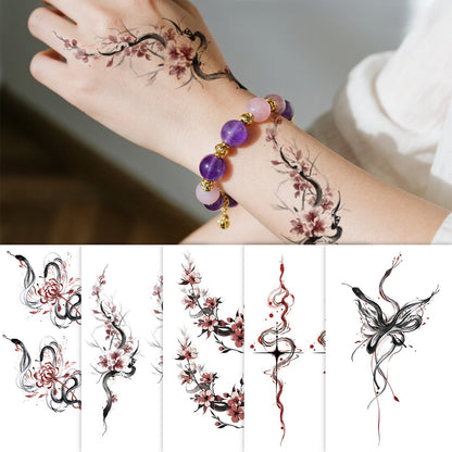 Floral Wrist Tattoo Sticker Set | Temporary