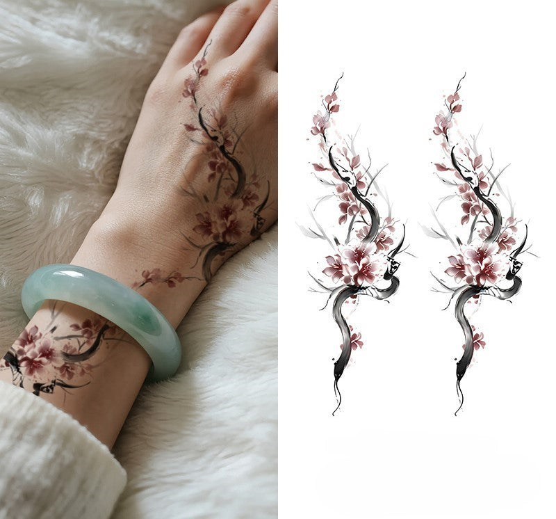 Floral Wrist Tattoo Sticker Set | Temporary