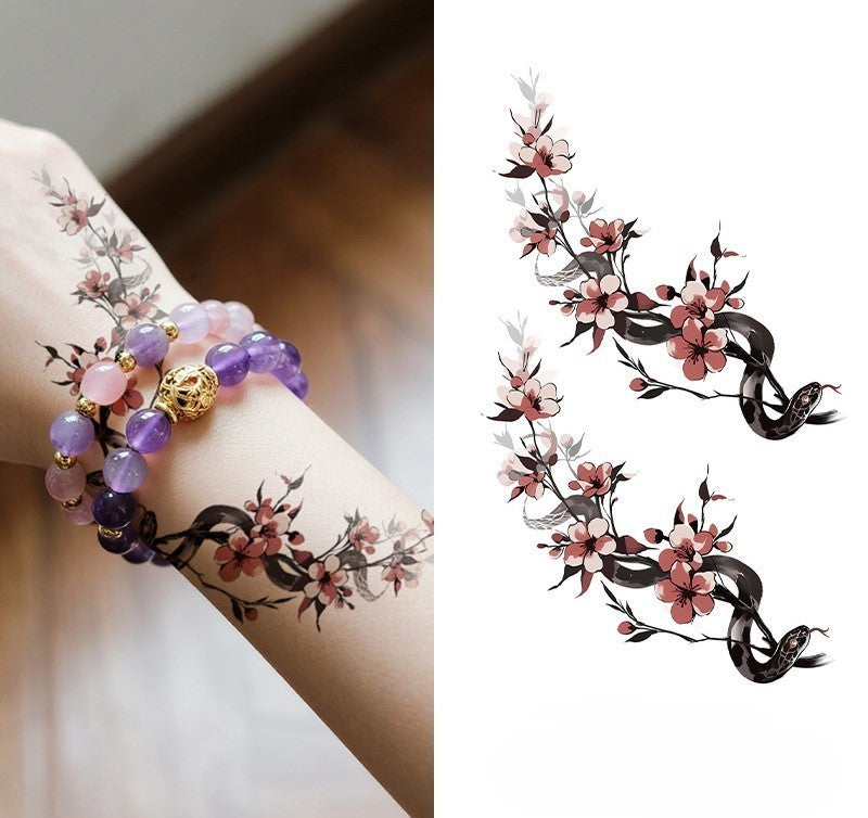 Floral Wrist Tattoo Sticker Set | Temporary