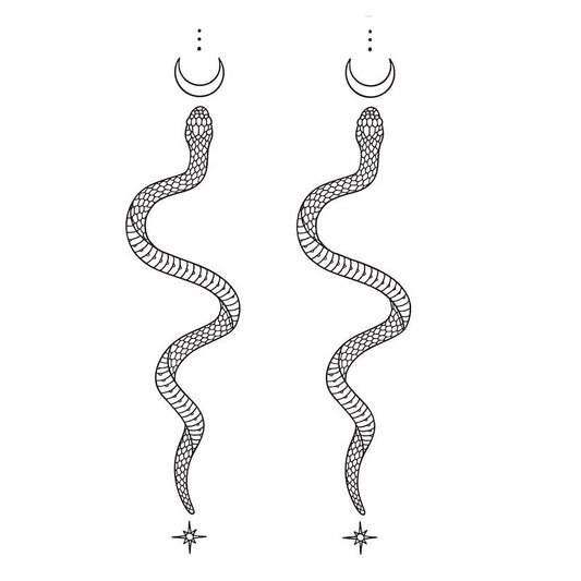 Moon Snake Ring Tattoo Sticker | Herbal