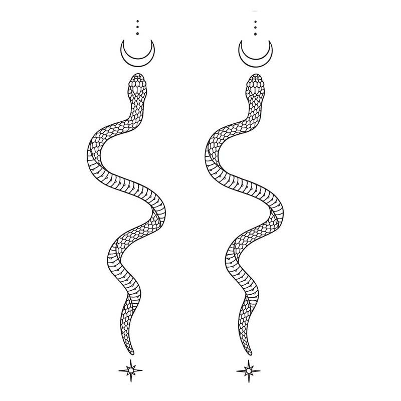 Moon Snake Ring Tattoo Sticker | Herbal
