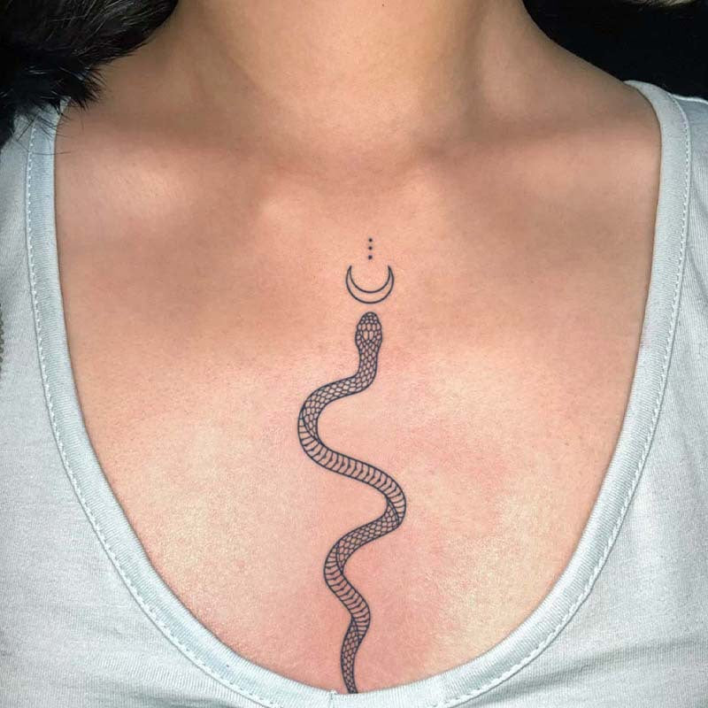 Moon Snake Ring Tattoo Sticker | Herbal