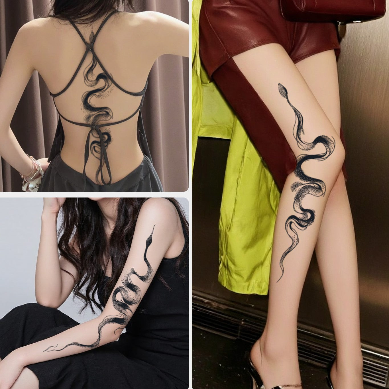 Spine Snake Tattoo Sticker | Herbal