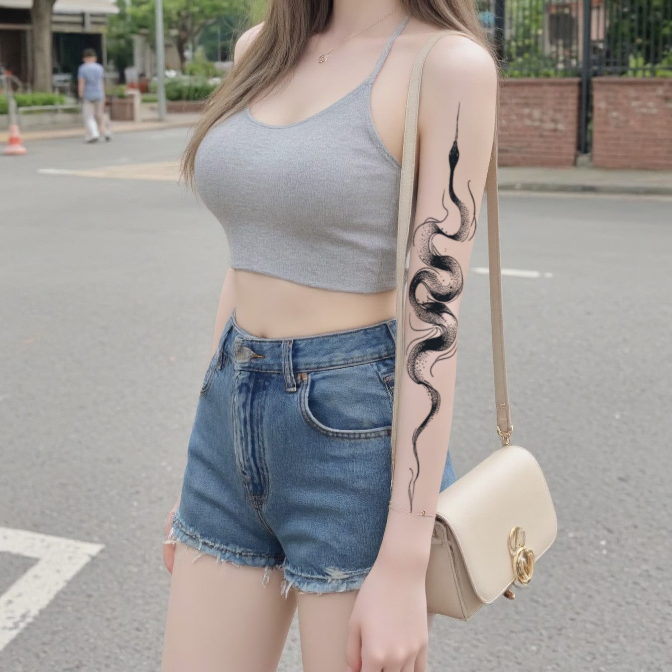 Spine Snake Tattoo Sticker | Herbal