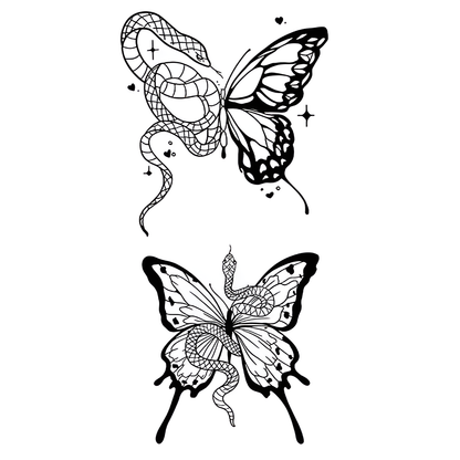 Snake & Butterfly Tattoo Sticker | Herbal