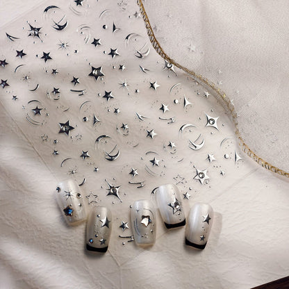 Silver Starry Sky Nail Stickers