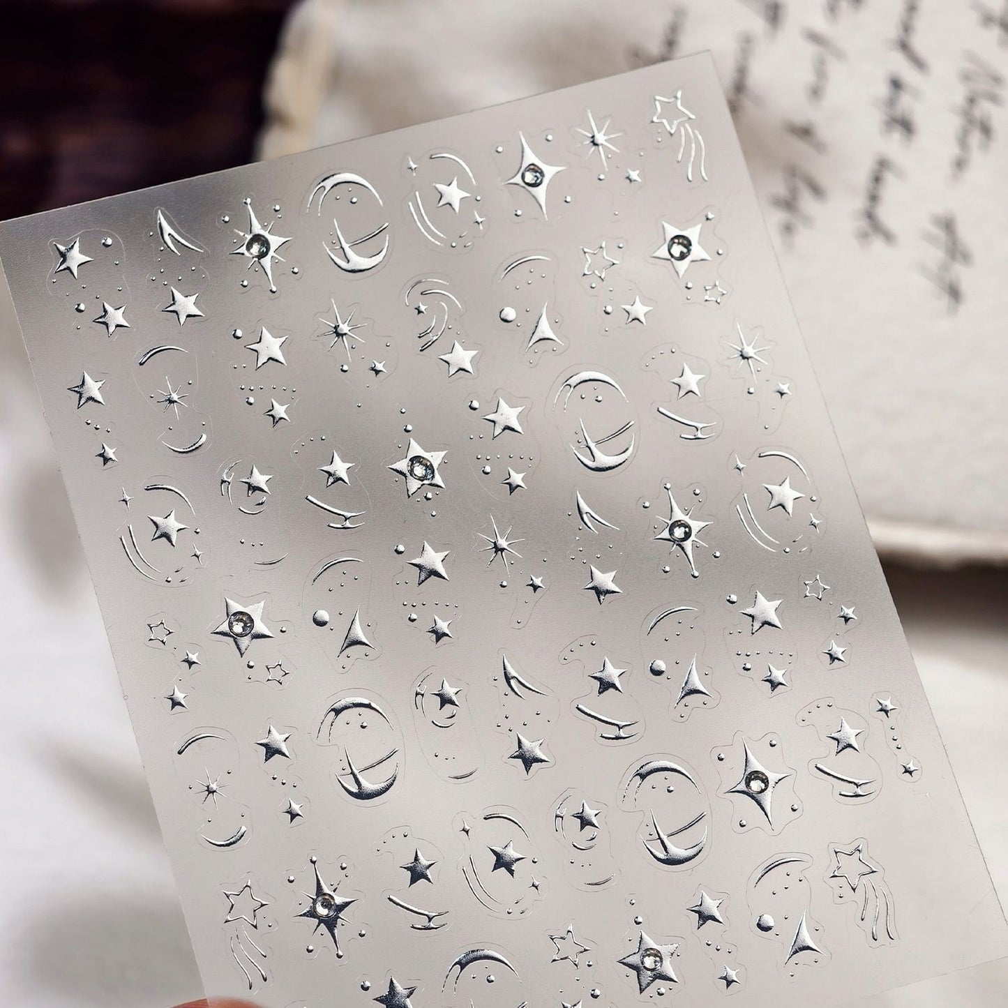 Silver Starry Sky Nail Stickers