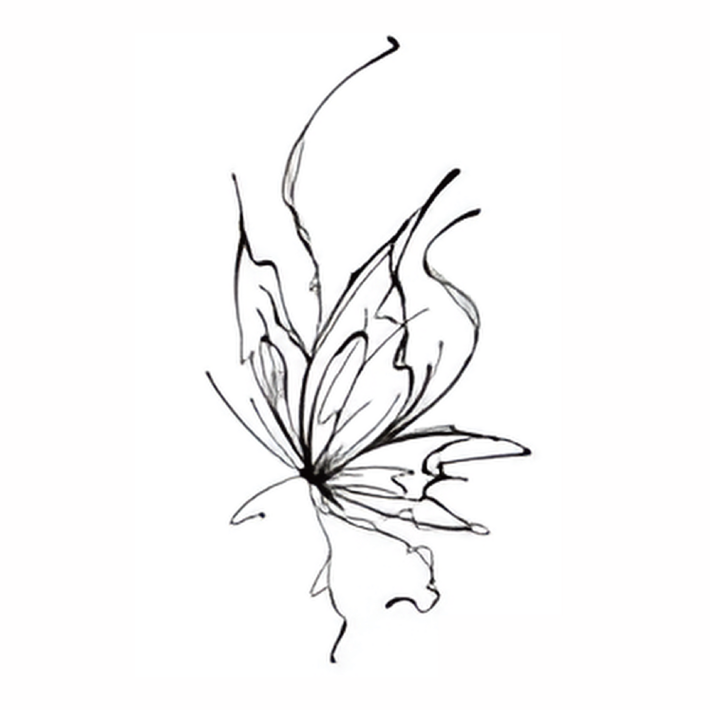 Butterfly Sketch Tattoo Sticker Set | Herbal