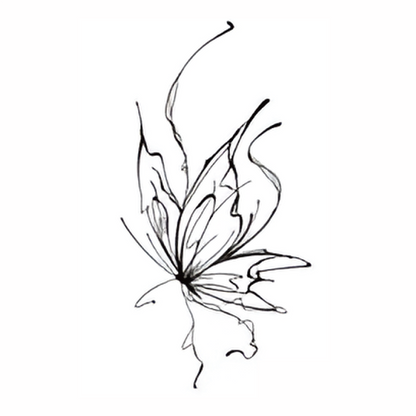 Butterfly Sketch Tattoo Sticker Set | Herbal