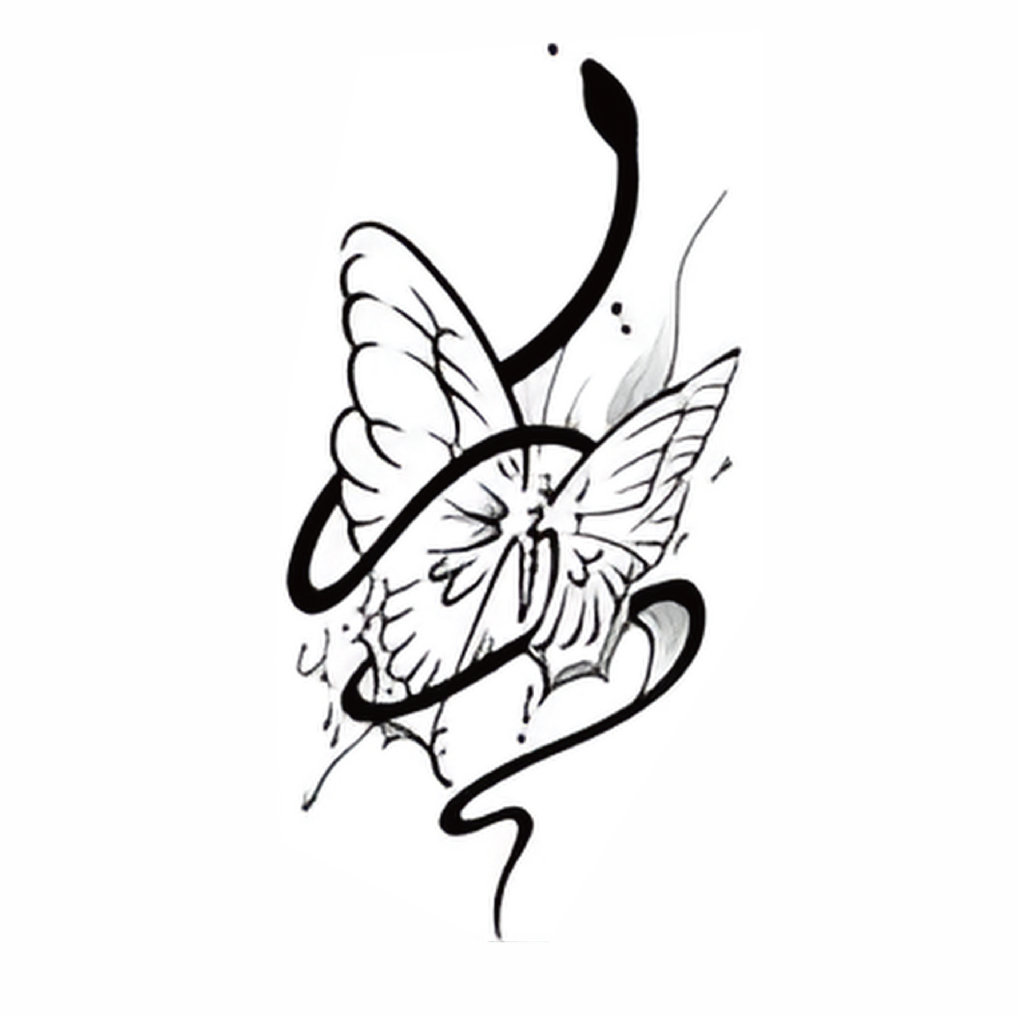 Butterfly Sketch Tattoo Sticker Set | Herbal
