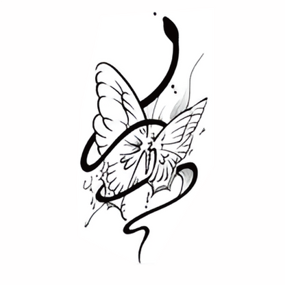 Butterfly Sketch Tattoo Sticker Set | Herbal