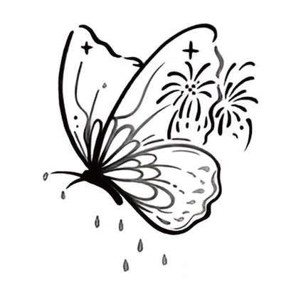 Butterfly Sketch Tattoo Sticker Set | Herbal