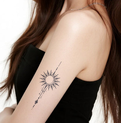 Sun & Moon Pair Tattoo Sticker | Herbal