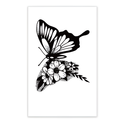 Lace & Butterfly Tattoo Sticker | Herbal