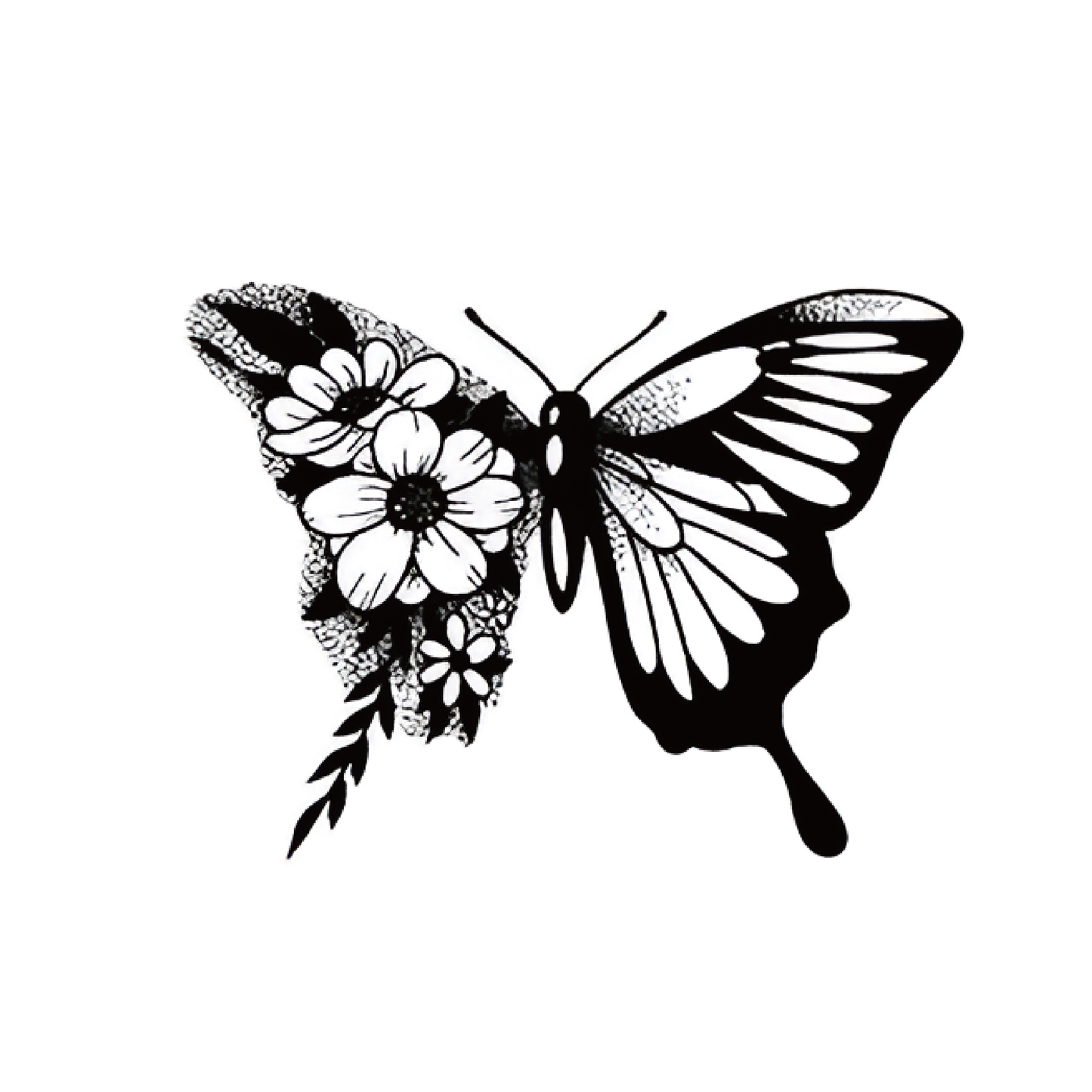 Lace & Butterfly Tattoo Sticker | Herbal