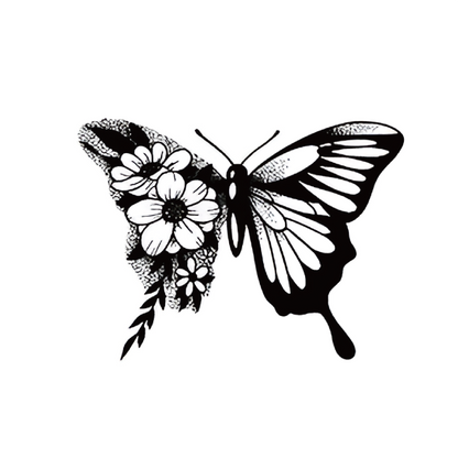 Lace & Butterfly Tattoo Sticker | Herbal