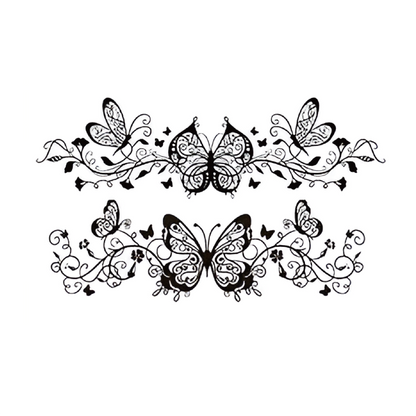 Lace & Butterfly Tattoo Sticker | Herbal