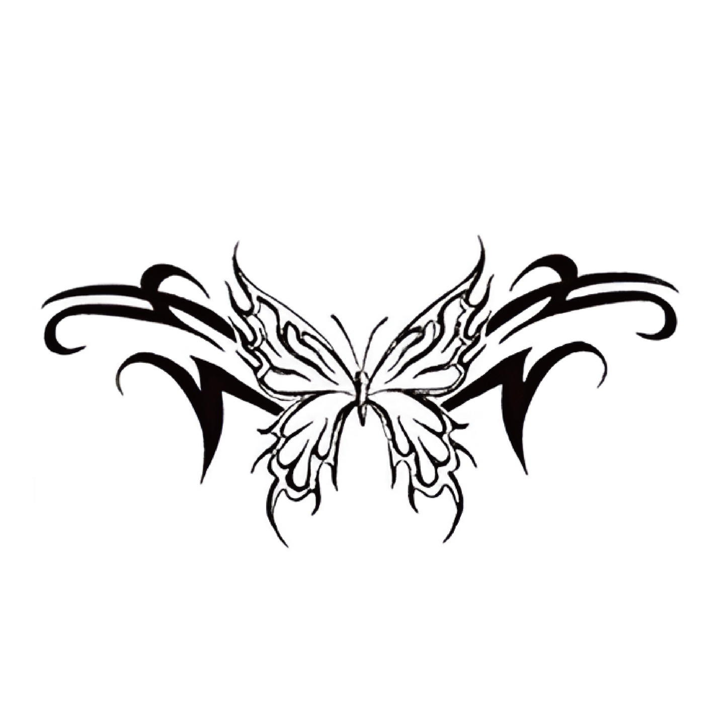 Lace & Butterfly Tattoo Sticker | Herbal