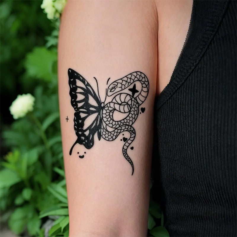 Snake & Butterfly Tattoo Sticker | Herbal