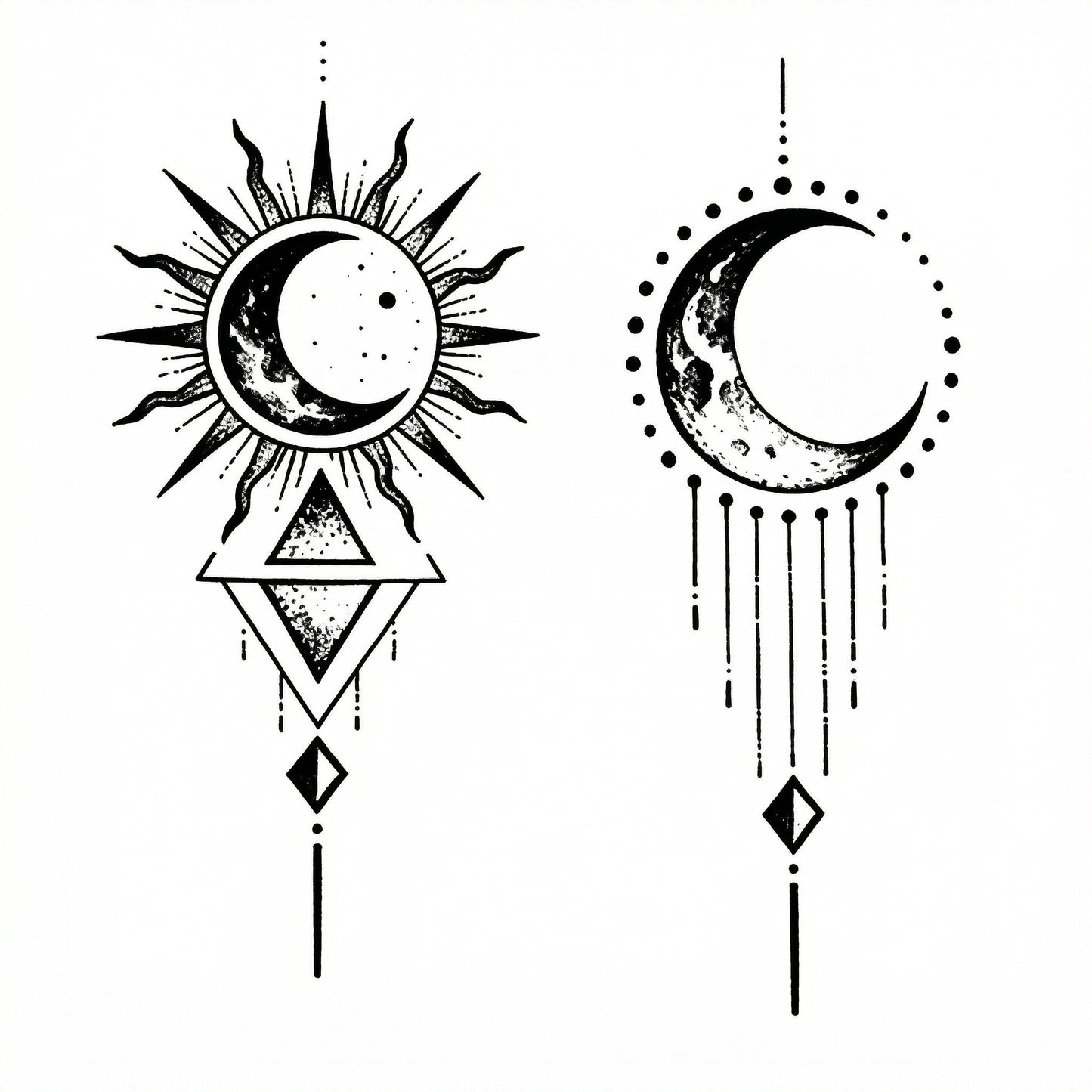 Celestial Pair Tattoo Sticker | Herbal