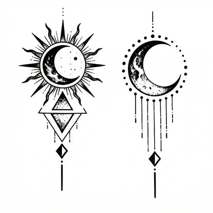 Celestial Pair Tattoo Sticker | Herbal