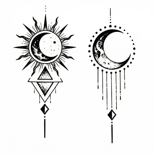 Celestial Pair Tattoo Sticker | Herbal