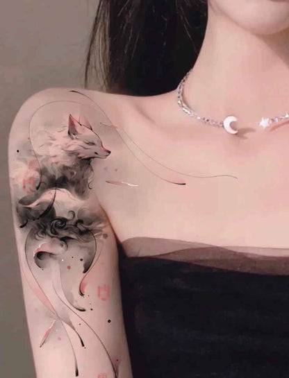 Whispering Mist | Fox Temporary Tattoo Sticker