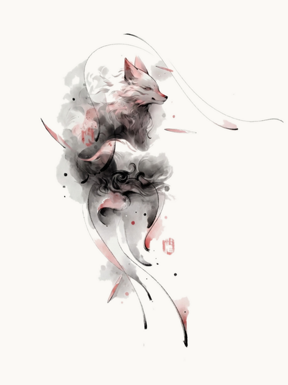 Side Fox Tattoo Sticker | Temporary