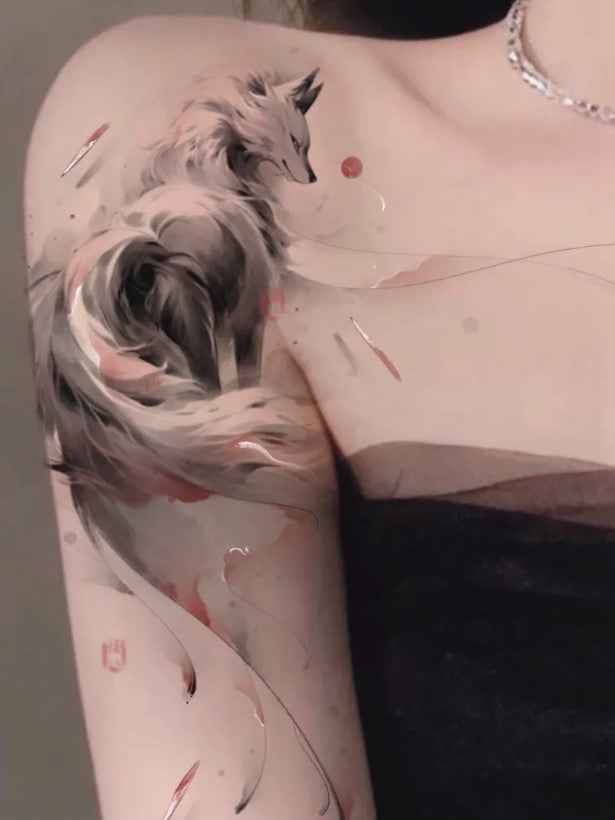 Silken Drift | Fox Temporary Tattoo Sticker