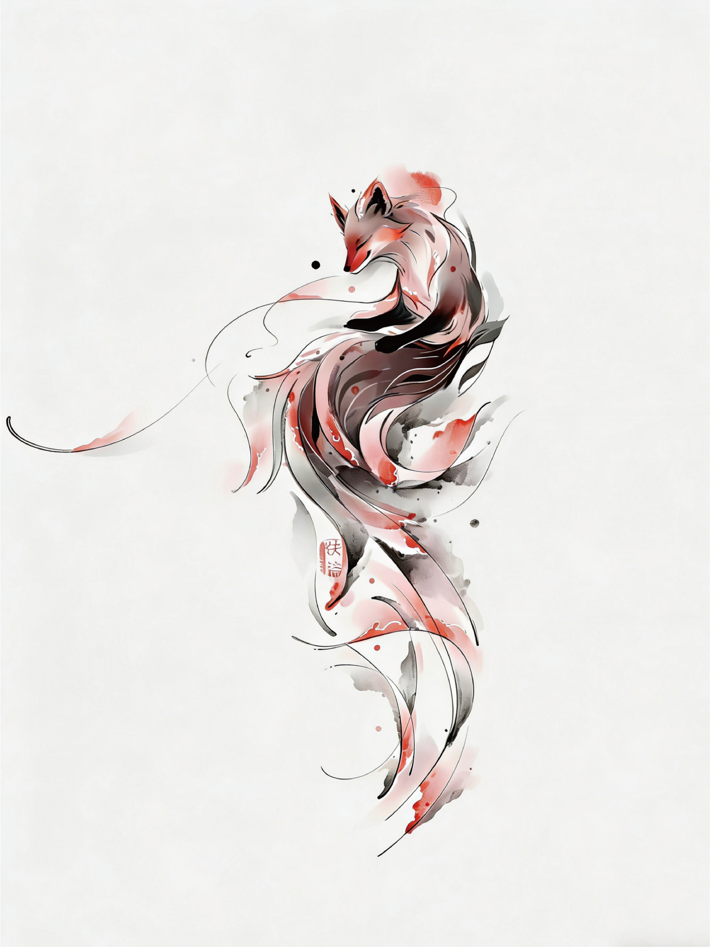 Smiling Fox Tattoo Sticker | Temporary