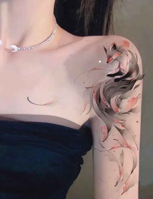 Ember Curl | Fox Temporary Tattoo Sticker