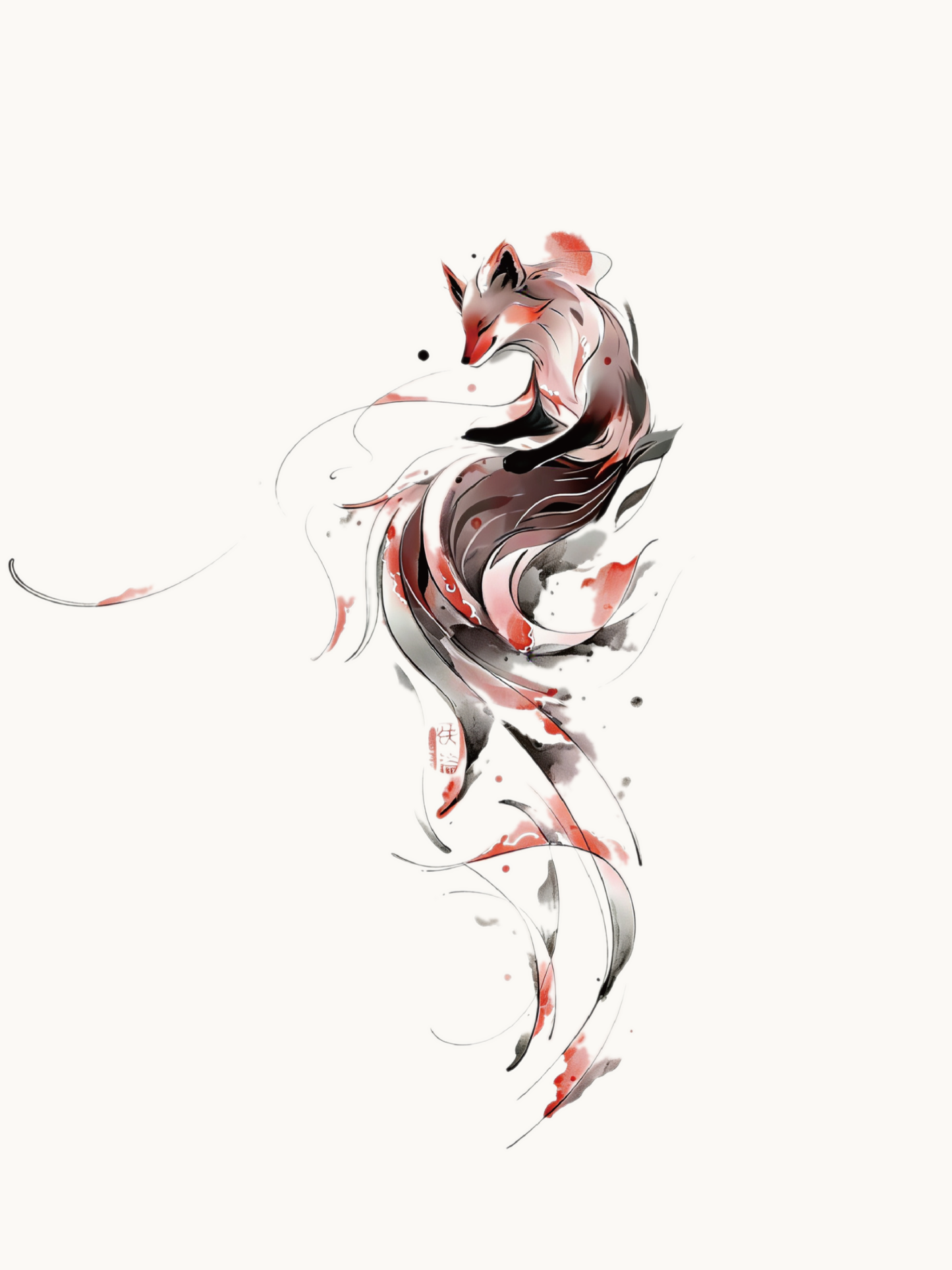 Smiling Fox Tattoo Sticker | Temporary