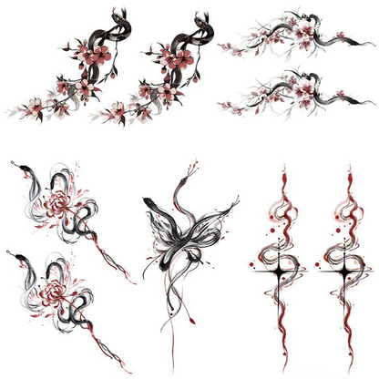 Floral Wrist Tattoo Sticker Set | Temporary