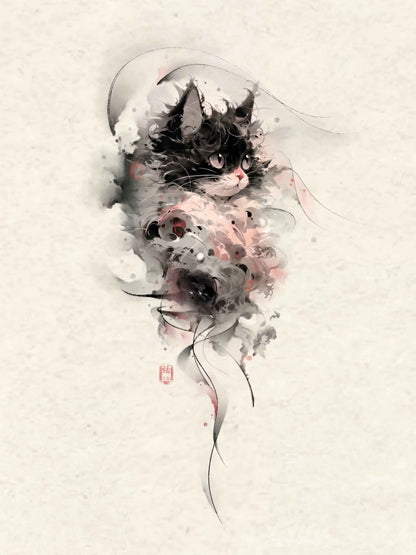 Velvet Halo | Cat Temprary Tattoo Sticker