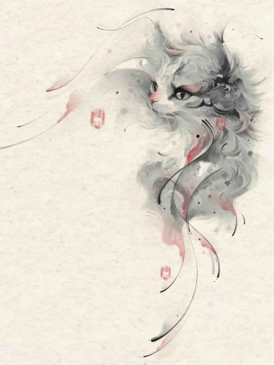 Mistwhisker Reverie | Cat Shoulder Tattoo Sticker