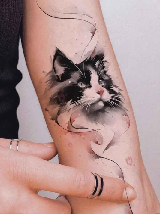 Inkblush Whisker | Cat Forearm Tattoo Sticker