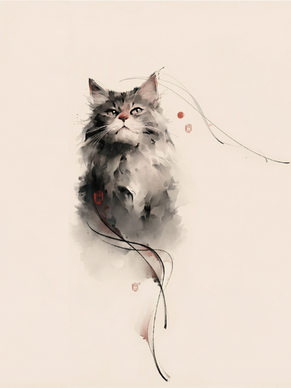 Moonmuse Stare | Cat Shoulder Tattoo Sticker