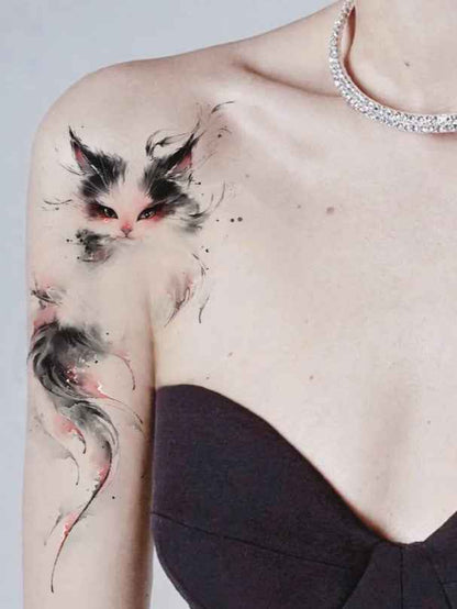 Softfang Cloud | Cat Shoulder Tattoo Sticker