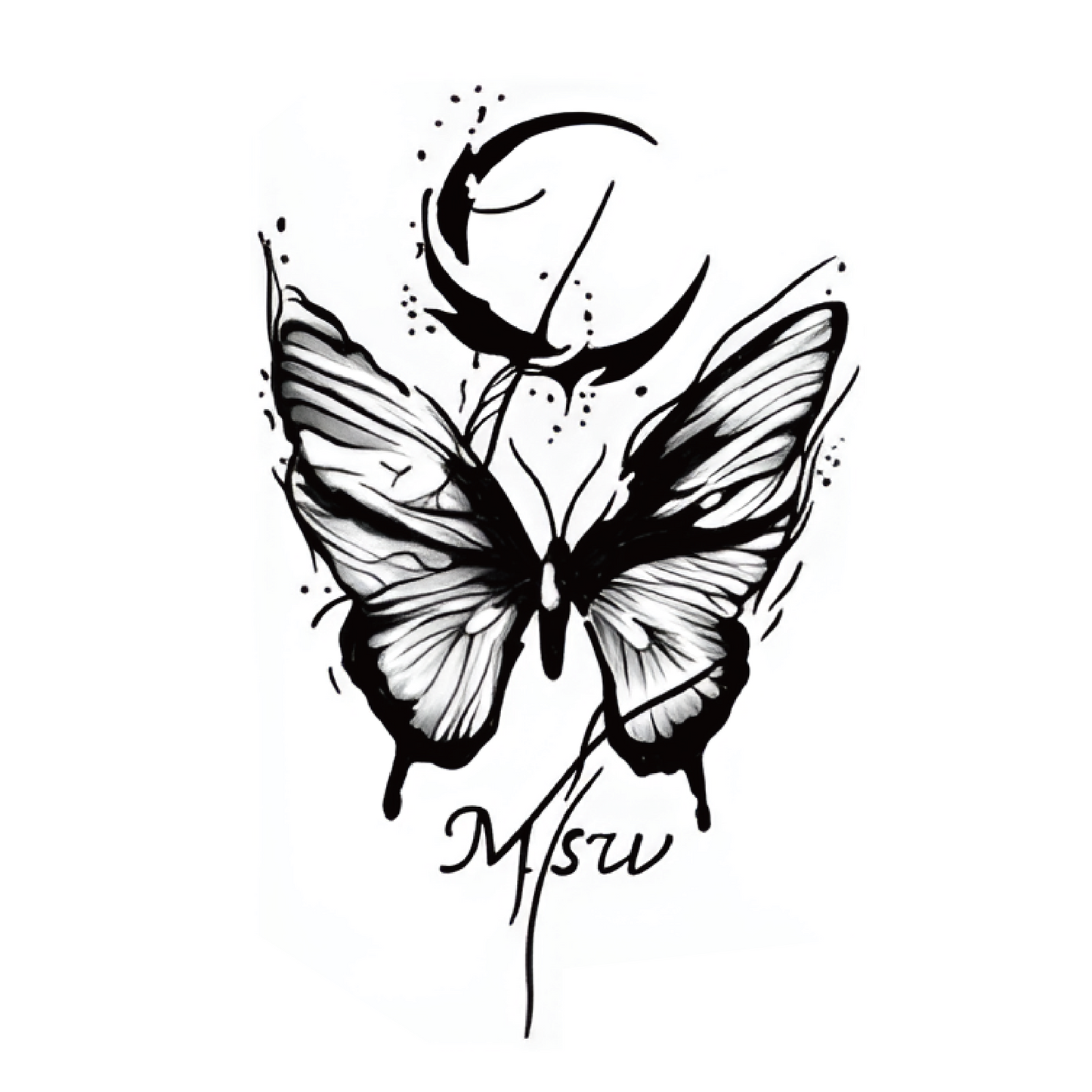 Eclipse Butterfly Tattoo Sticker | Herbal