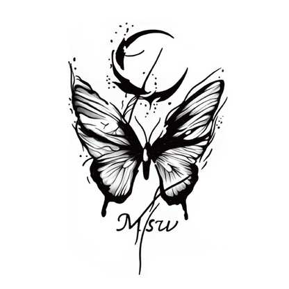 Eclipse Butterfly Tattoo Sticker | Herbal