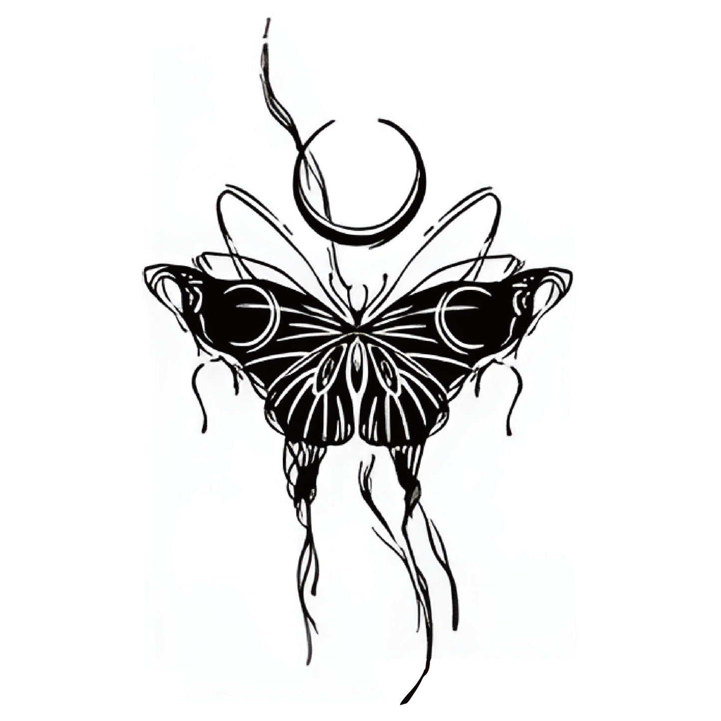 Eclipse Butterfly Tattoo Sticker | Herbal