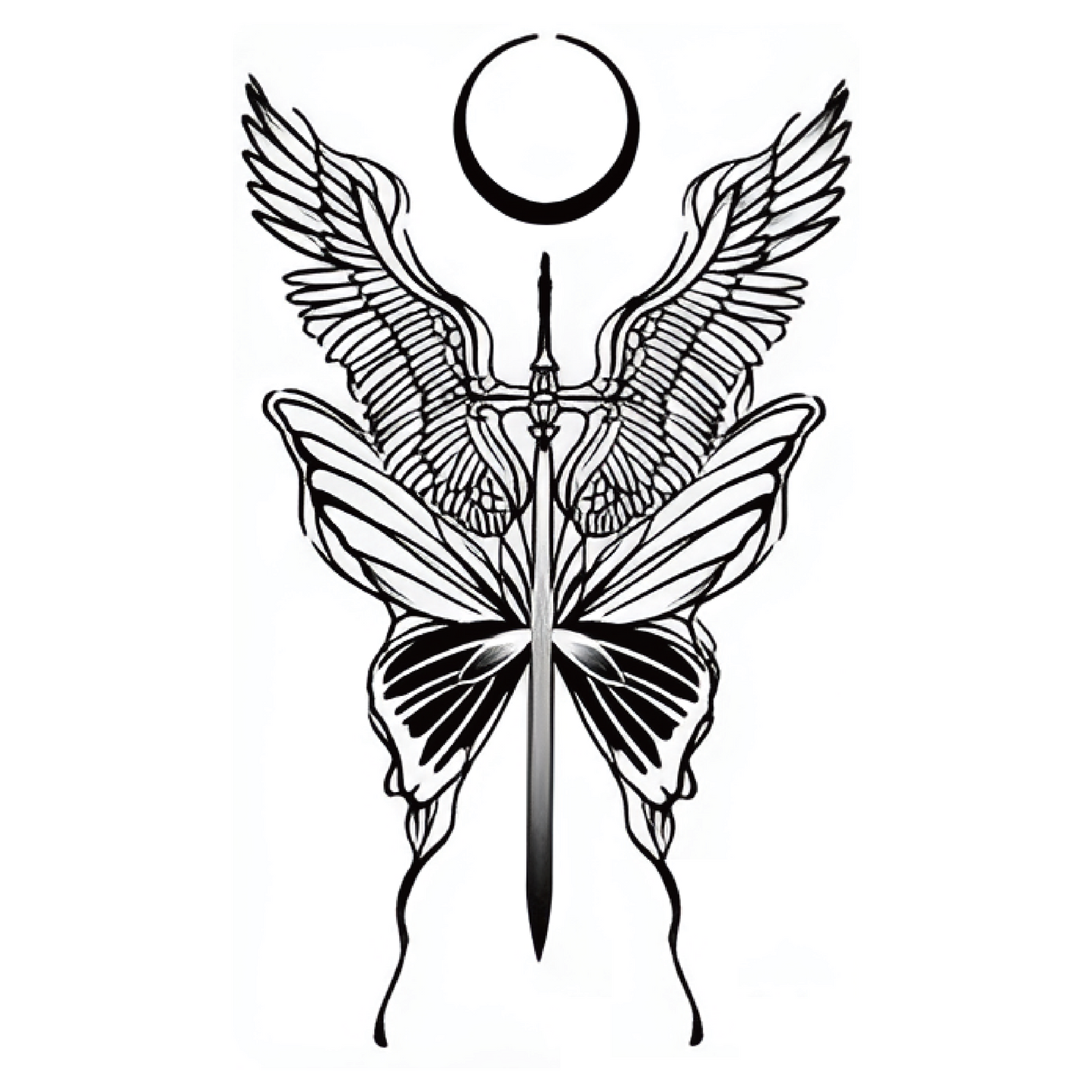 Eclipse Butterfly Tattoo Sticker | Herbal
