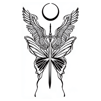 Eclipse Butterfly Tattoo Sticker | Herbal