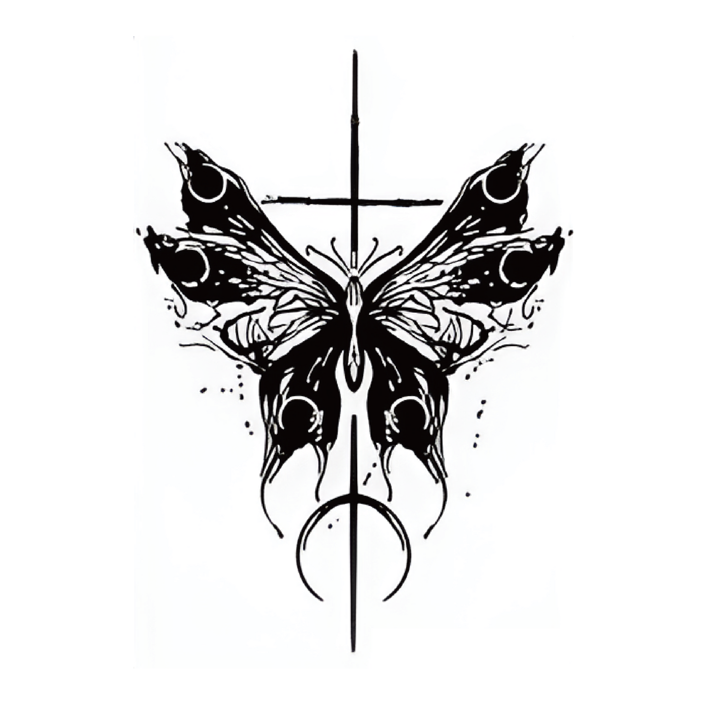 Eclipse Butterfly Tattoo Sticker | Herbal